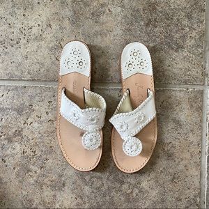 Gently Worn White Jack Rodgers Sandals Size 8M